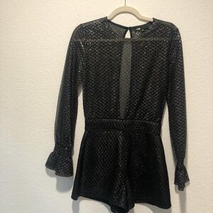 Maje Shimmering Black and Silver Top